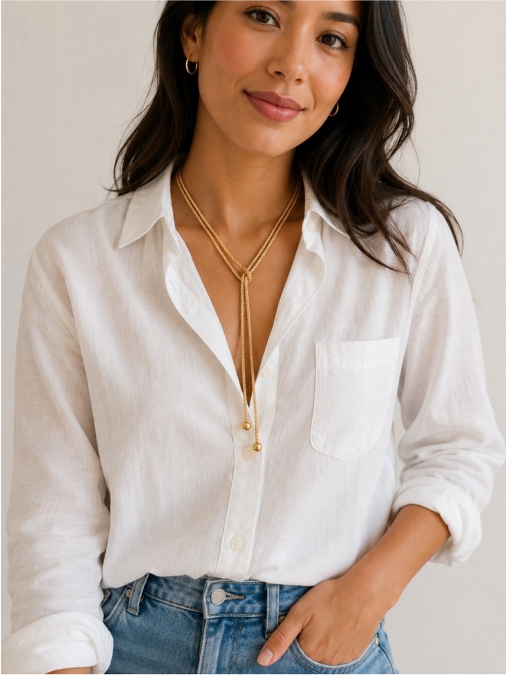 New! Gold Bolo Lariat Chain Necklace NWOT